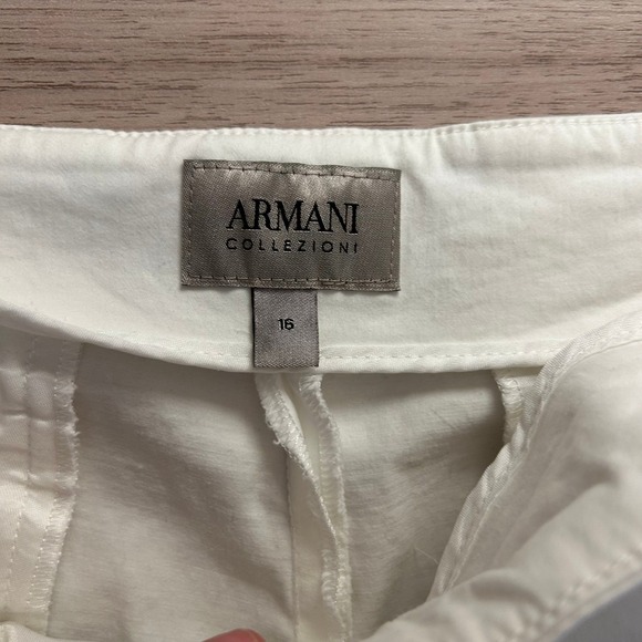 Armani Collezioni Trousers Womens 16 White Cotton Blend - Picture 3 of 8